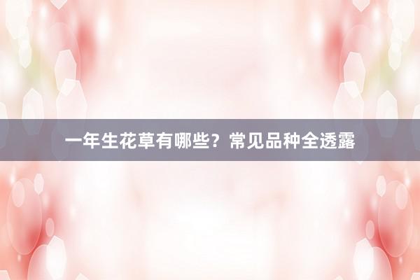 一年生花草有哪些？常见品种全透露