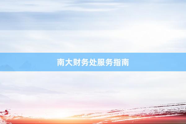 南大财务处服务指南